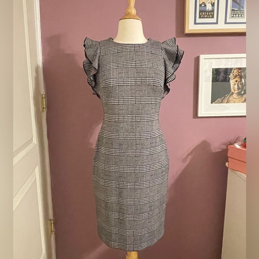Tommy Hilfiger - Plaid Dress with Flutter Sleeves